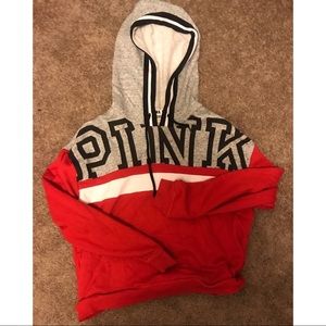 Victoria’s Secret Pink red and grey hoodie